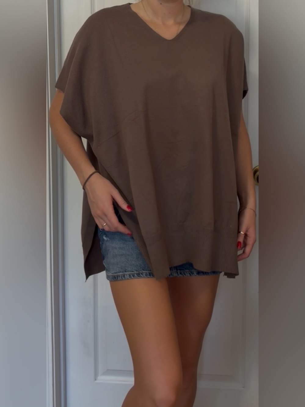 Brown V-Neck Sweater Like New